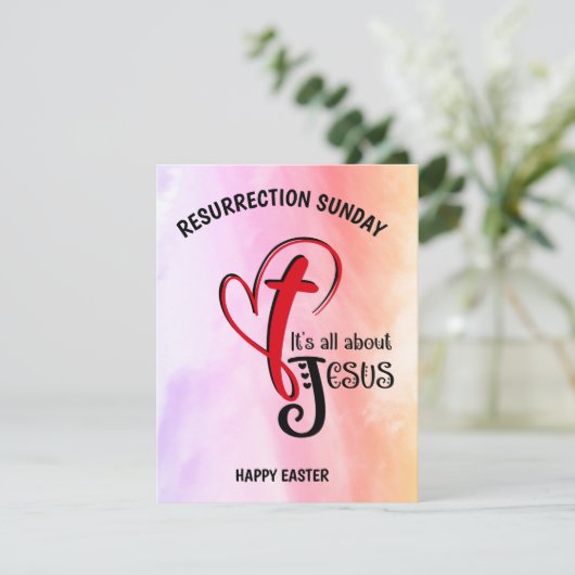 Waterverf HET GAAT ALLEMAAL OM JESUS Christelijk P Kaart (Staand voorkant)