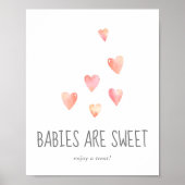 Waterverf Het hart van baby's is sweet Geniet van Poster (Voorkant)
