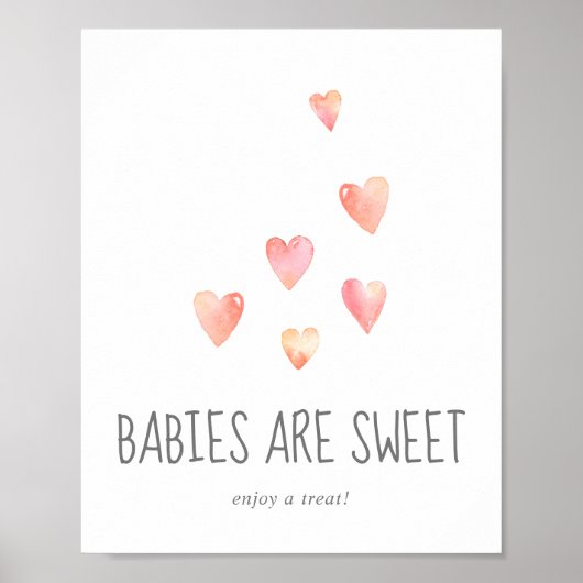 Waterverf Het hart van baby's is sweet Geniet van  Poster (Voorkant)