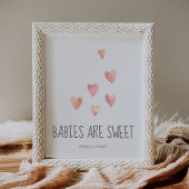 Waterverf Het hart van baby's is sweet Geniet van  Poster