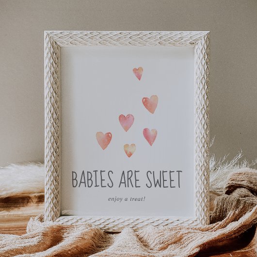 Waterverf Het hart van baby's is sweet Geniet van Poster