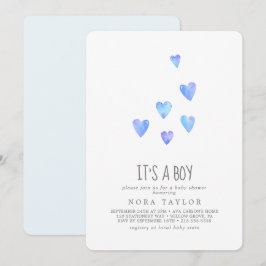 Waterverf Het is een Baby shower van een jongen Kaart