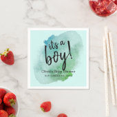 Waterverf Het is een Baby shower van een jongen Servet (Insitu)