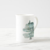 Waterverf Het is een geweldig leven Porselein Kop (Voorkant rechts)