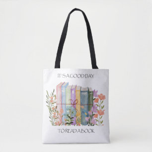 Waterverf "Het is een goede dag om een boek te lez Tote Bag