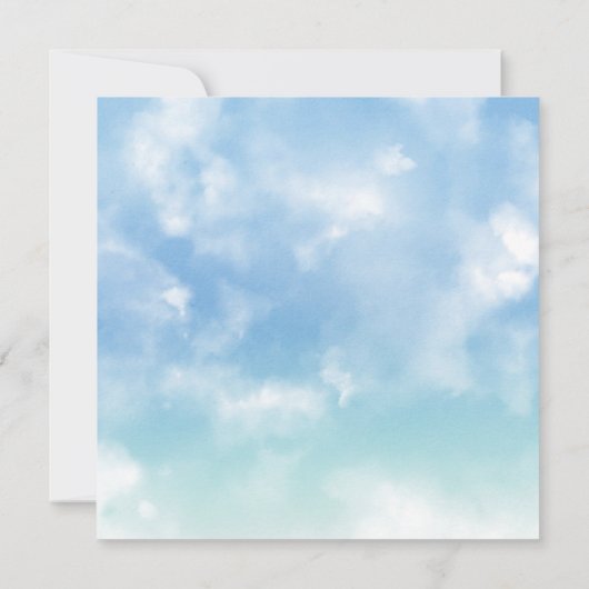 Waterverf het is jongen blauw Boho Nursery Baby Sh Kaart (Achterkant)