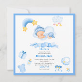 Waterverf het is jongen blauw Boho Nursery Baby Sh Kaart (Voorkant)