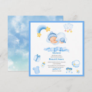 Waterverf het is jongen blauw Boho Nursery Baby Sh Kaart