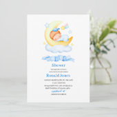Waterverf het is jongen Blue Boho Nursery Baby Sho Kaart (Staand voorkant)