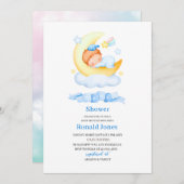 Waterverf het is jongen Blue Boho Nursery Baby Sho Kaart (Voorkant / Achterkant)