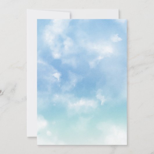 Waterverf het is jongen Blue Boho Nursery Baby Sho Kaart (Achterkant)