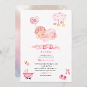 Waterverf het is meisje Boho Nursery Baby shower Kaart