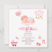 Waterverf het is meisje Boho Nursery Baby shower Kaart (Voorkant)