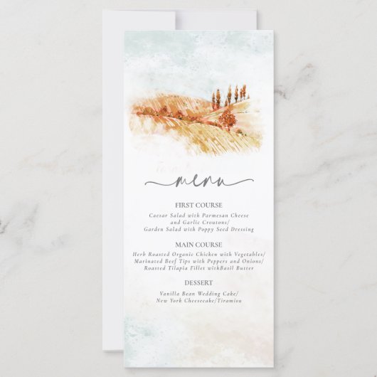 Waterverf het Landschap Menu van de Weddenschap V2 (Voorkant)