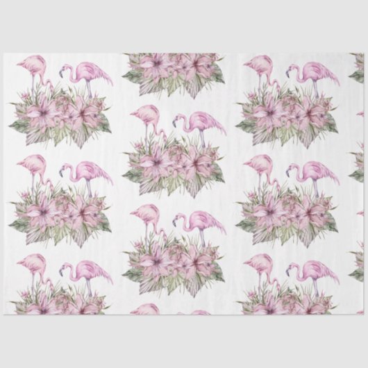 Waterverf het Ontwerp 3 van de Reeks van Flamingo Tissuepapier (Voorkant)