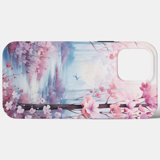 Waterverf, het roze bos Case-Mate iPhone case (Achterkant (horizontaal))
