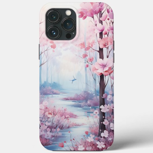 Waterverf, het roze bos Case-Mate iPhone case (Achterkant)
