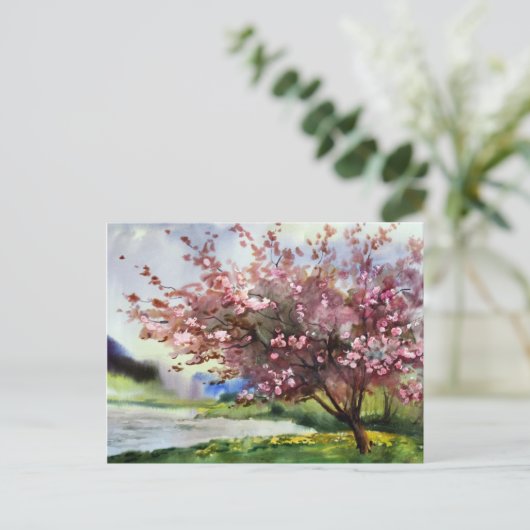 Waterverf Het Schilderen Landschap Briefkaart (Staand voorkant)