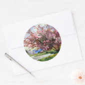 Waterverf Het Schilderen Landschap Ronde Sticker (Envelop)
