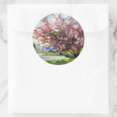 Waterverf Het Schilderen Landschap Ronde Sticker (Tas)