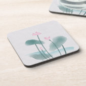 Waterverf Het Schilderen Lotus Floral Bier Onderzetter (Linkerzijde)