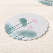 Waterverf Het Schilderen Lotus Floral Kartonnen Onderzetters (Gekanteld)