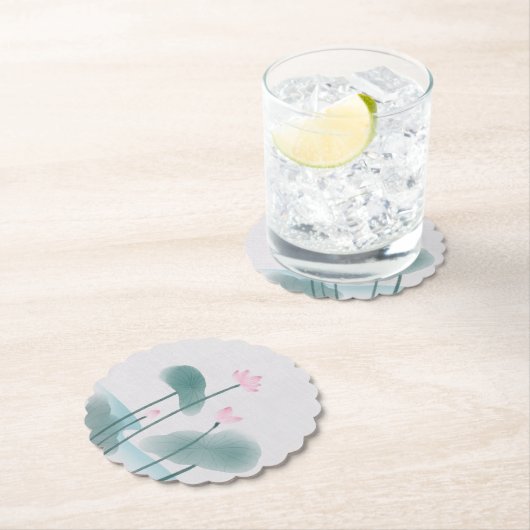 Waterverf Het Schilderen Lotus Floral Kartonnen Onderzetters (Insitu)