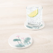 Waterverf Het Schilderen Lotus Floral Zandsteen Onderzetter (Zijkant)