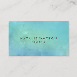 Waterverf het Schilderen Moderne Minimale Turquois Visitekaartje
