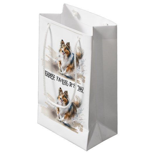 Waterverf Het Schilderen Ruwe Collies Klein Cadeauzakje (Voorkant Gekanteld)