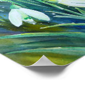 Waterverf Het Schilderen Snowdruppels Poster (Hoek)