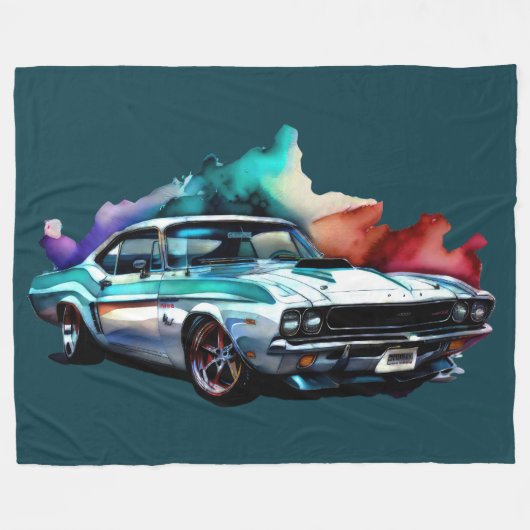 Waterverf het Schilderen  Spierauto Fleece Deken (Voorkant (Horizontaal))