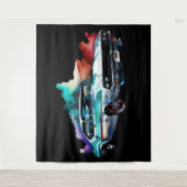 Waterverf het Schilderen  Spierauto Wandkleed (Voorkant)