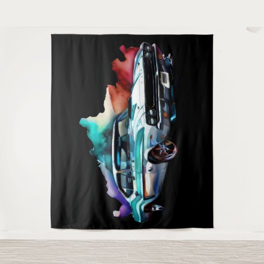 Waterverf het Schilderen  Spierauto Wandkleed (Voorkant)