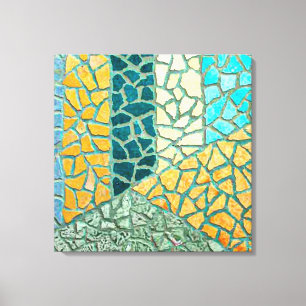 Waterverf Het Schilderen Stone Mosaic + uw ideeën Canvas Afdruk