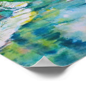 Waterverf Het Schilderen van sneeuw Deer Stream La Poster (Hoek)