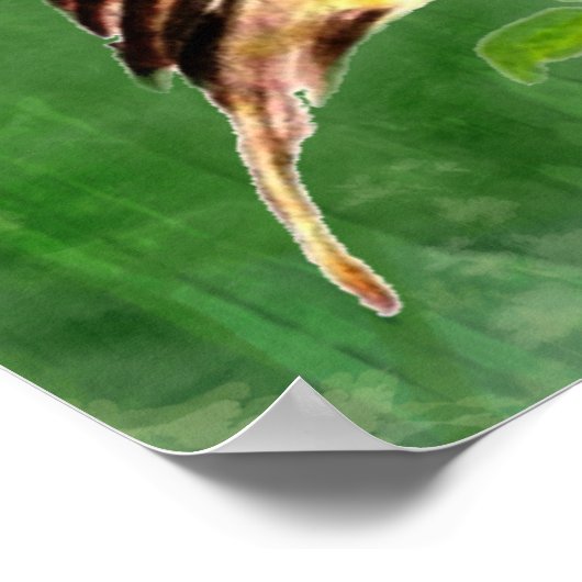 Waterverf Het Schilderen van Sparrow Bird in Tree Poster (Hoek)