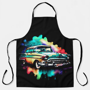Waterverf het Schilderen Vintage Auto Schort