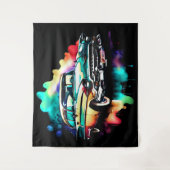 Waterverf het Schilderen Vintage Auto Wandkleed (Voorkant)