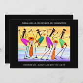 Waterverf, het uiten van geluk Vaderfeest Kaart (Voorkant / Achterkant)