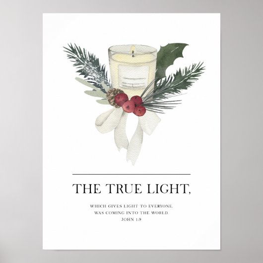 Waterverf het ware licht kerst poster (Voorkant)