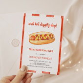 Waterverf Hete Dog Kinderen van Birthday Party Kaart