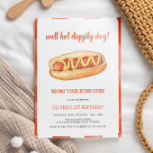 Waterverf Hete Dog Kinderen van Birthday Party Kaart