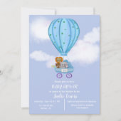 Waterverf Hete Luchtballon Baby shower Jongen Kaart (Voorkant)