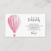 Waterverf Hete luchtballon - boeken voor baby tick Informatiekaartje (Voorkant)