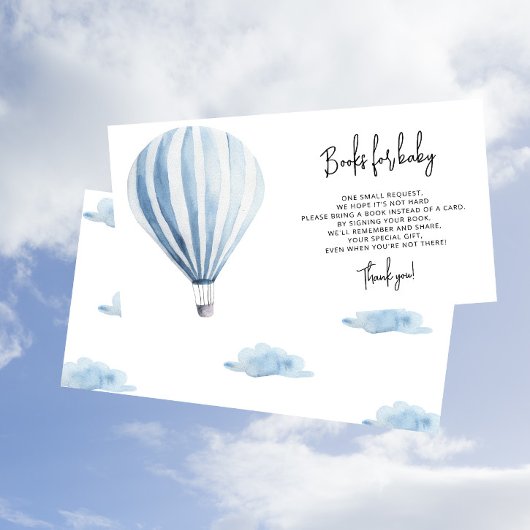 Waterverf Hete luchtballon - boeken voor baby tick Informatiekaartje