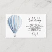 Waterverf Hete luchtballon - boeken voor baby tick Informatiekaartje (Voorkant)