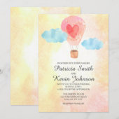 Waterverf Hete Luchtballon Bruiloft Kaart (Voorkant / Achterkant)