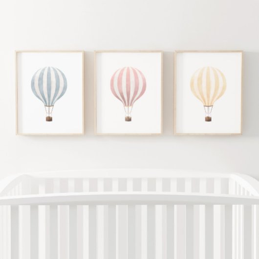  Waterverf Hete Luchtballon Kwekerij Decor Muurkunst Sets