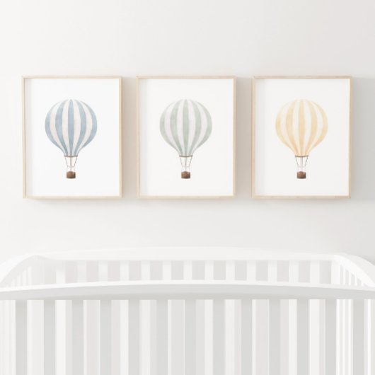  Waterverf Hete Luchtballon Kwekerij Decor Muurkunst Sets